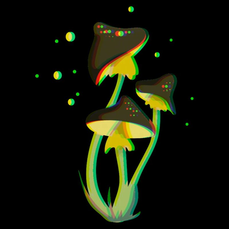Dessin Champignon Trippy Fluo 3D et Psychédélique
