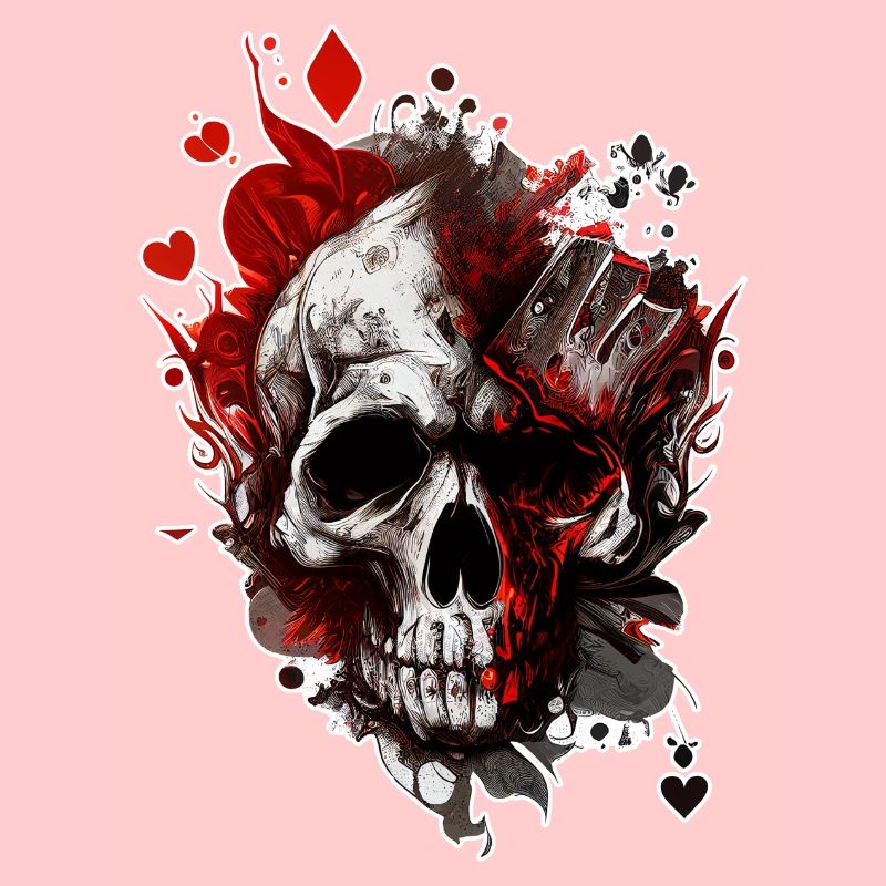 Splash multicolor skull. poker face