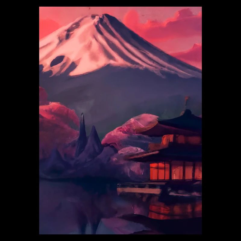 Roter japanischer Berg