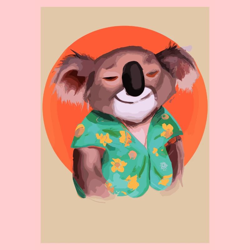 Koala mit Hawaii-Hemd