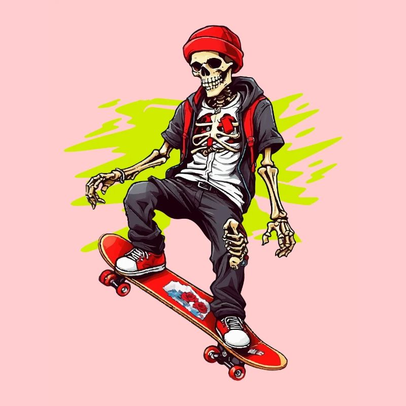 Skateboarding Skeleton