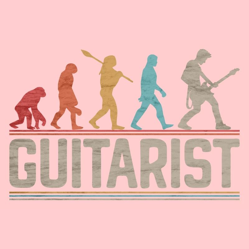 Evolution der Rockmusik des Gitarristen oder Bassisten