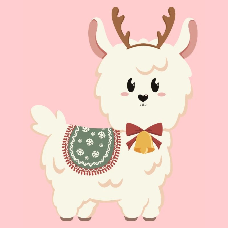 White alpaca for Christmas