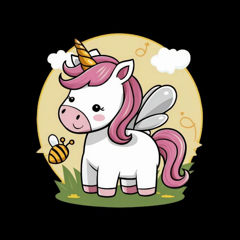 Kawaii Unicorn with Bee