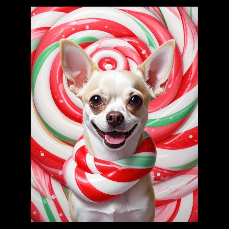 Candy Dog in Peppermix Background