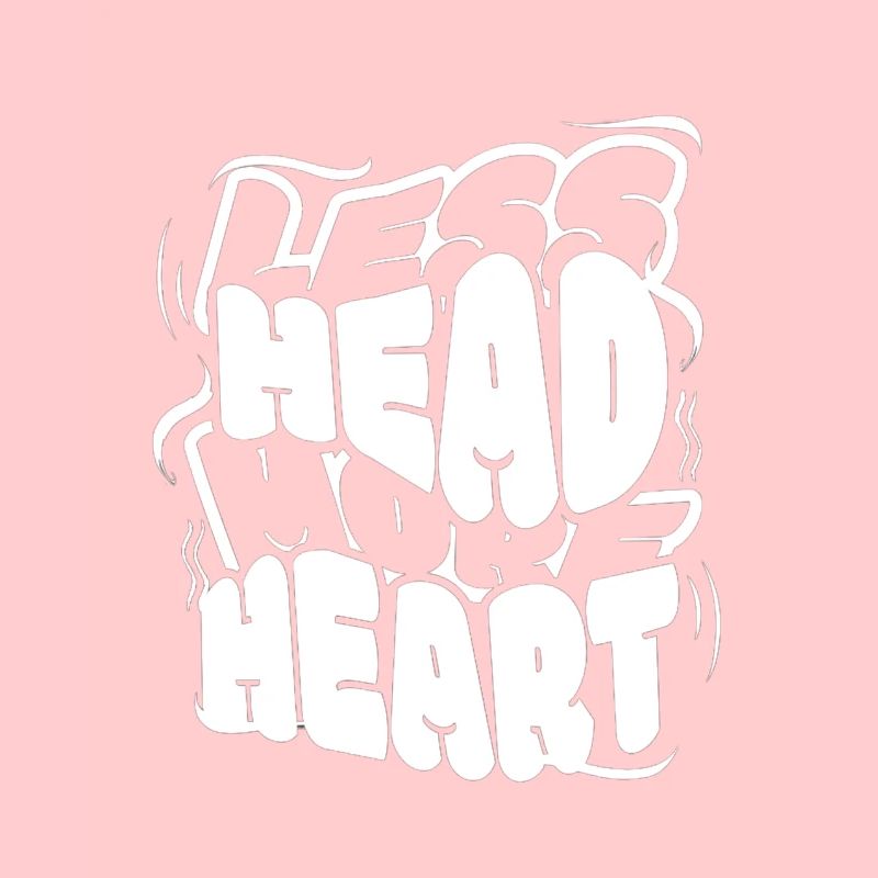 Kopf Herz Typografie