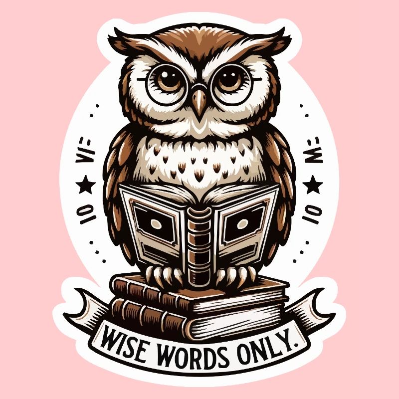 Wise owl reading book