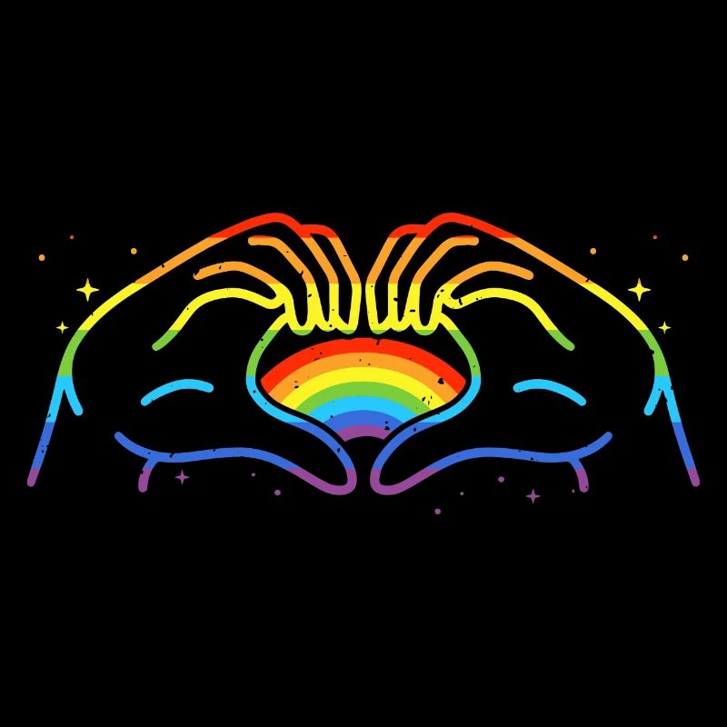 CSD LGBT Hands Shape Rainbow Heart Pride