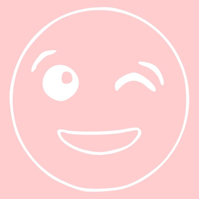 Emoji winking sketch white