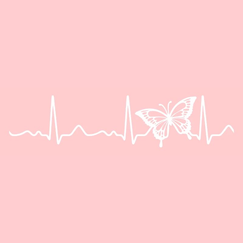 Butterfly - heartbeat, pulse, heart line, ECG