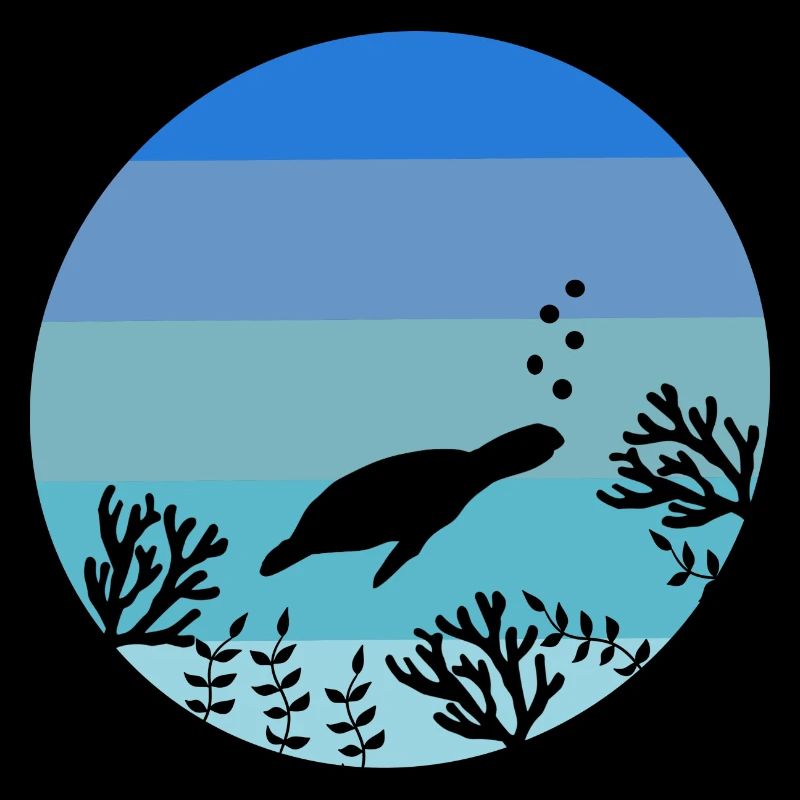 Animal Lover Sea Creatures Retro Turtle