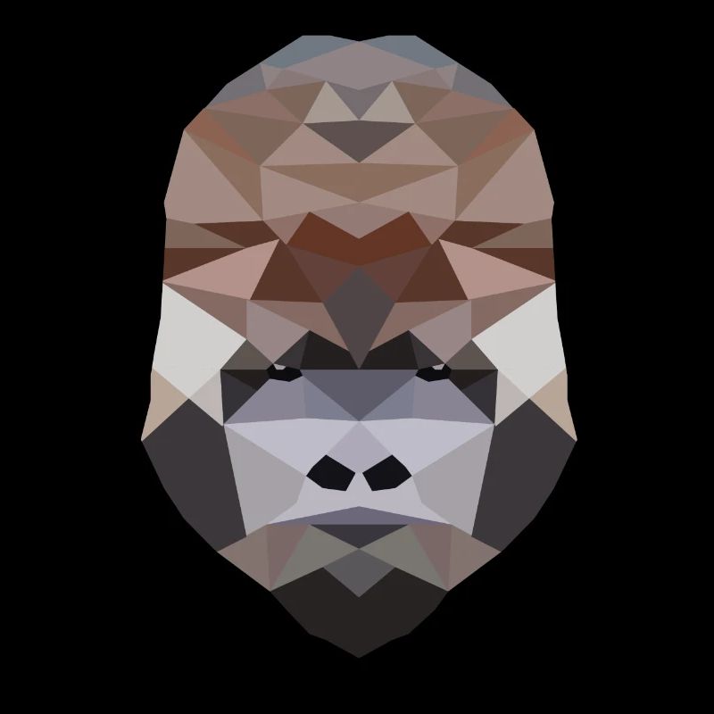 polygon, gift, design, gorilla, gorillas, monkey