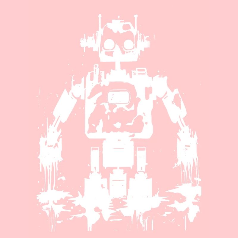 Silhouette de robot noir et blanc