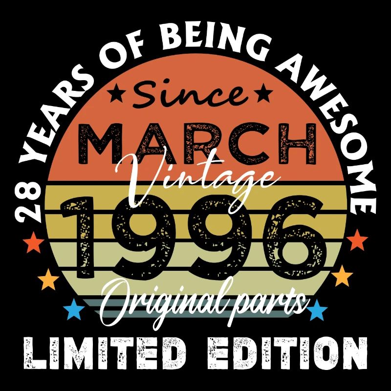 28 Years Old Made In 1996 Vintage March 1996
