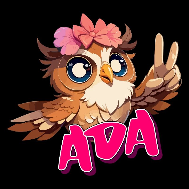 ADA - Schöner Mädchen Name mit süßer EULE