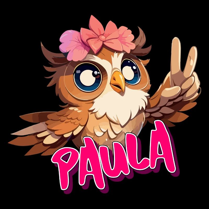 PAULA - Schöner Mädchen Name mit süßer EULE