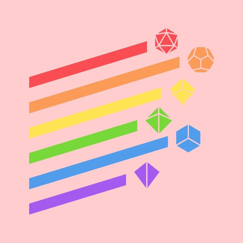 Rainbow Polyhedral Dice Set RPG sur table