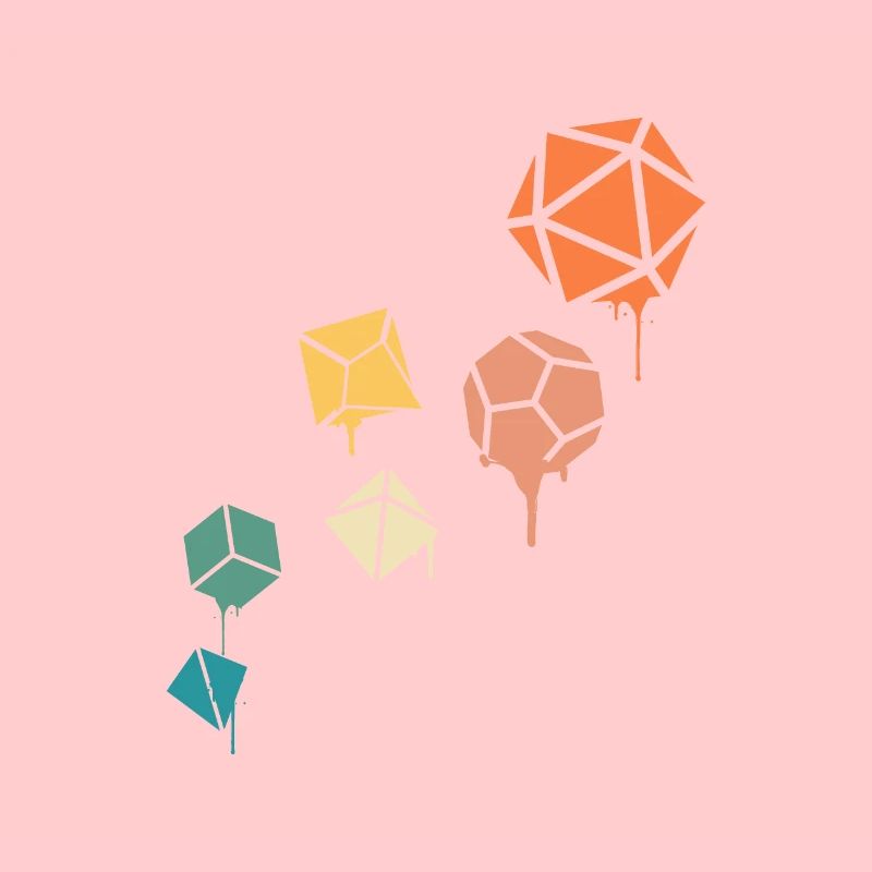 Dripping Paint Polyhedral Dice Set Tabletop RPG