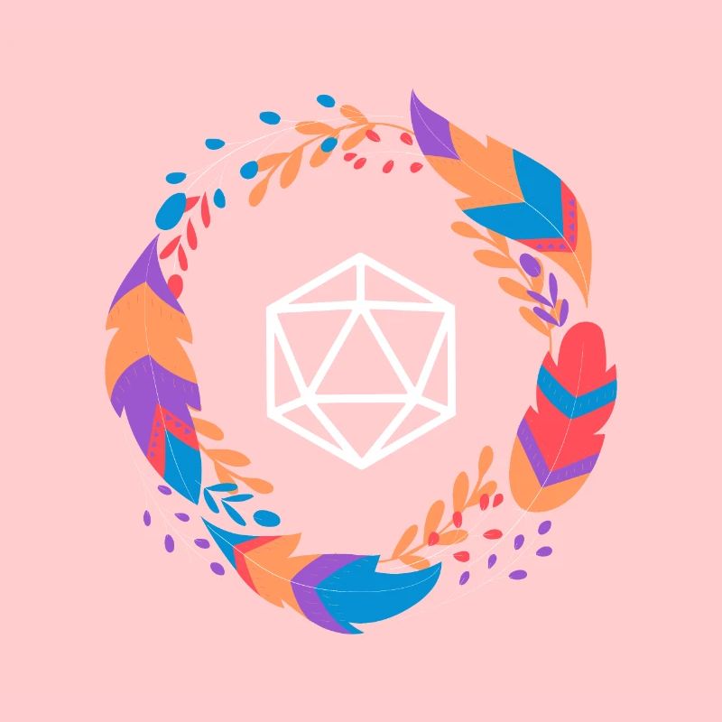 Colorful Boho D20 Dice Tabletop RPG