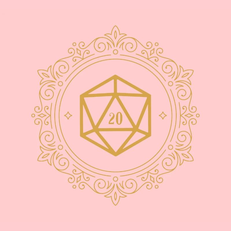 Golden Ornament Polyhedral D20 Dice Tabletop RPG