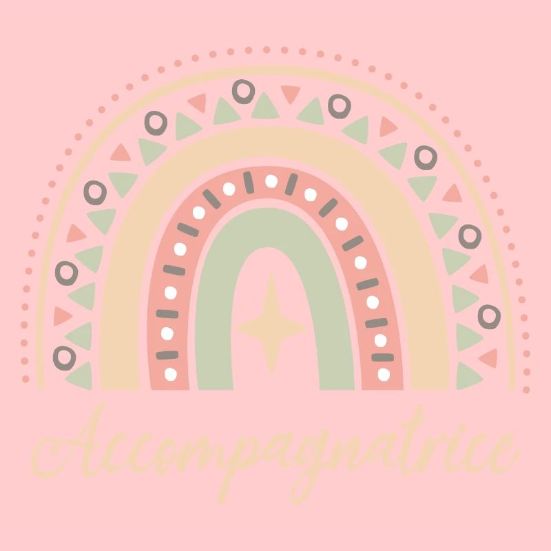 Accompagnatrice. Boho Rainbow accompagnatrice.