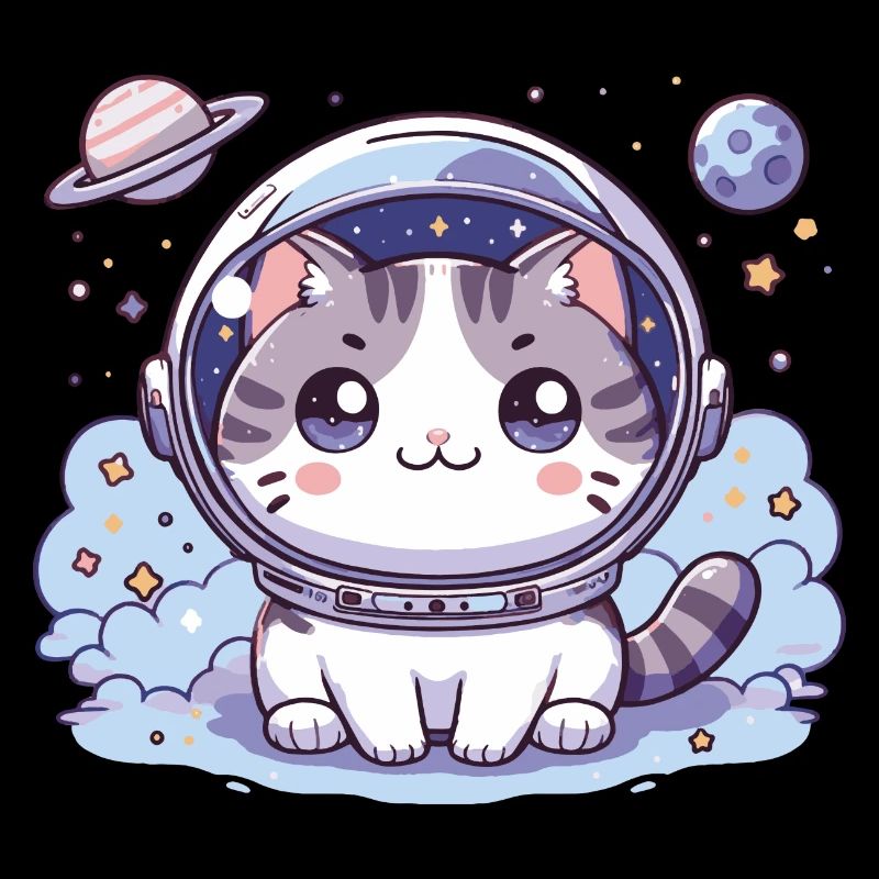 Chat astro mignon Chat mignon dans l’espace Cadeau