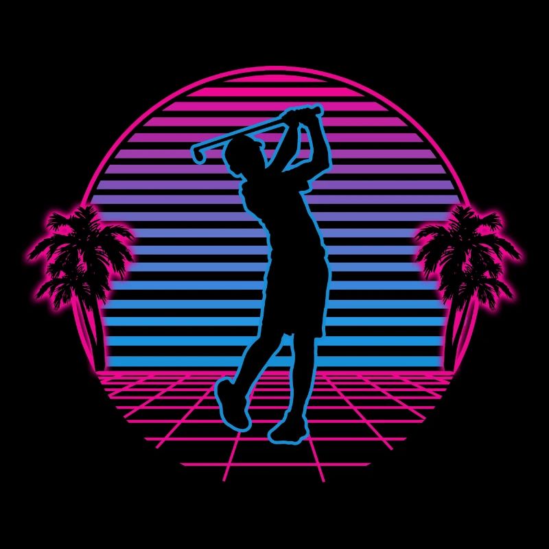 Golf Golfen Golfeur Rétro Vintage Retrowave