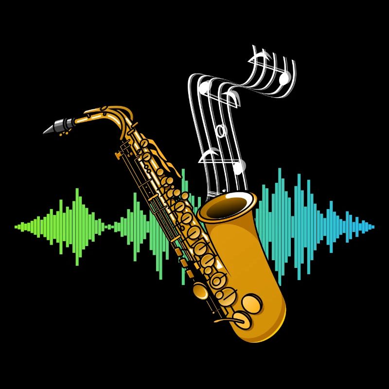 Musik Note Saxophonist Geschenk Soundwave Saxophon