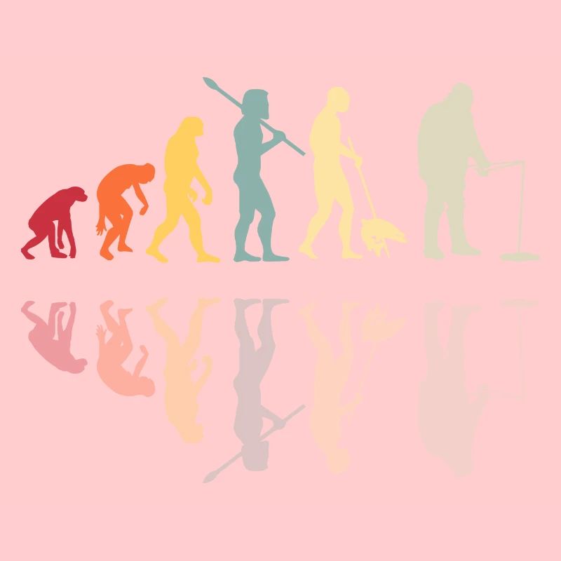 Fischer Menschliche Evolution Vintage Eisfischen