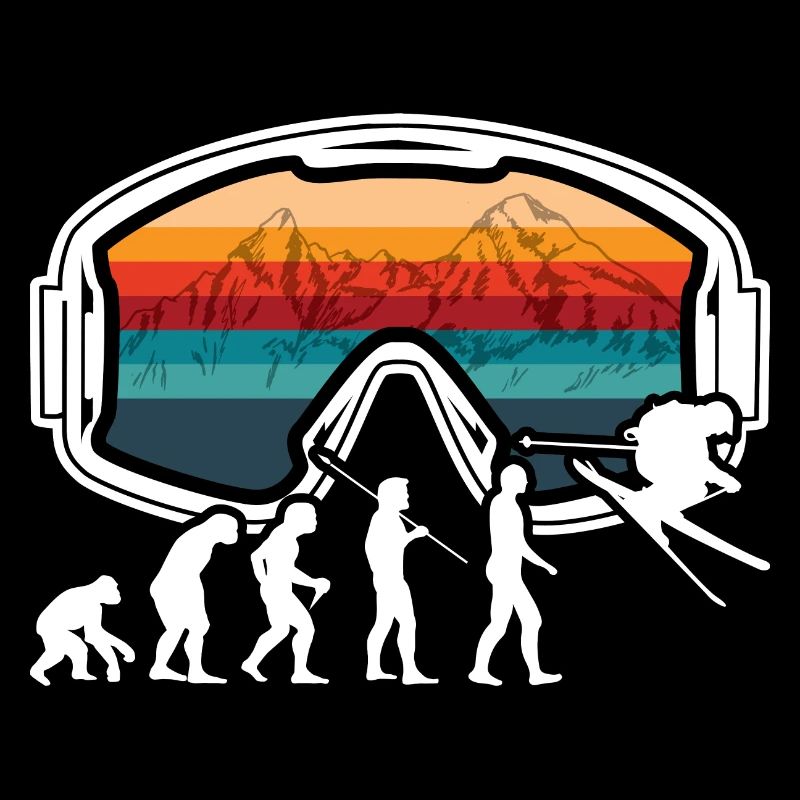 Skiing Evolution Vintag Winter Sport Ski