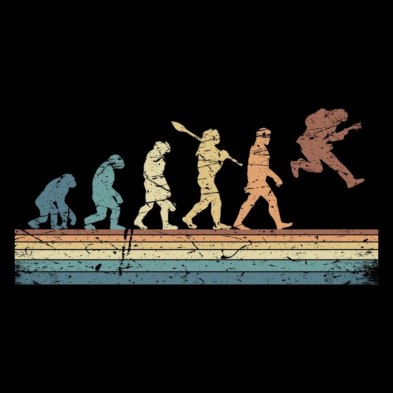 Human Evolution Guitar Band Retro Vintage