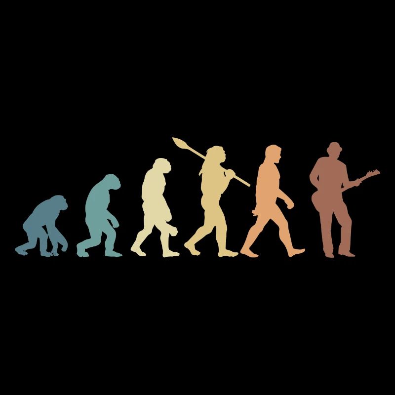Human Evolution Guitar Band Retro Vintage