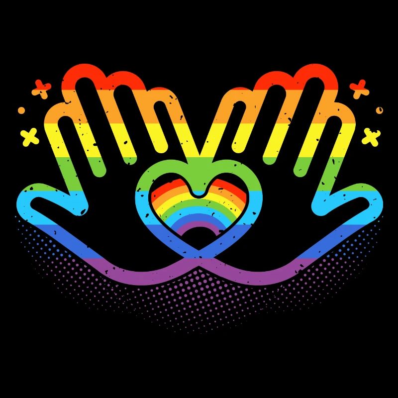 CSD LGBT Hands Shape Rainbow Heart Pride