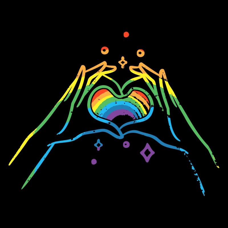 CSD LGBT Hands Shape Rainbow Heart Pride