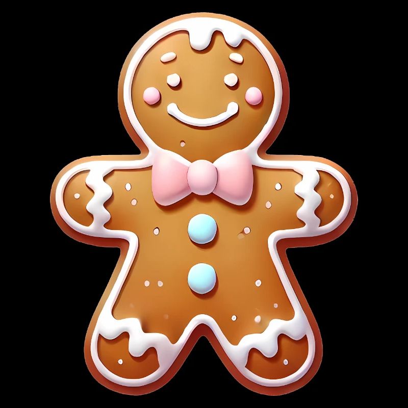 Joyful Gingerbread Man Illustration