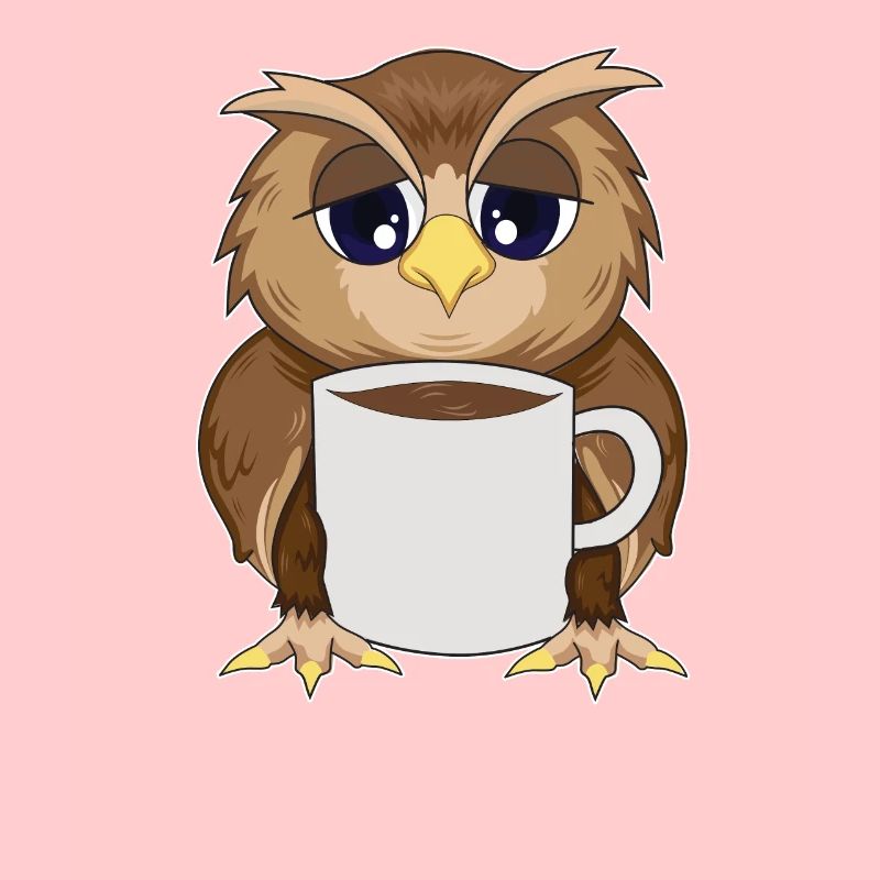 Up Owl Night Nachteule Eule Kaffee Coffee Nerd
