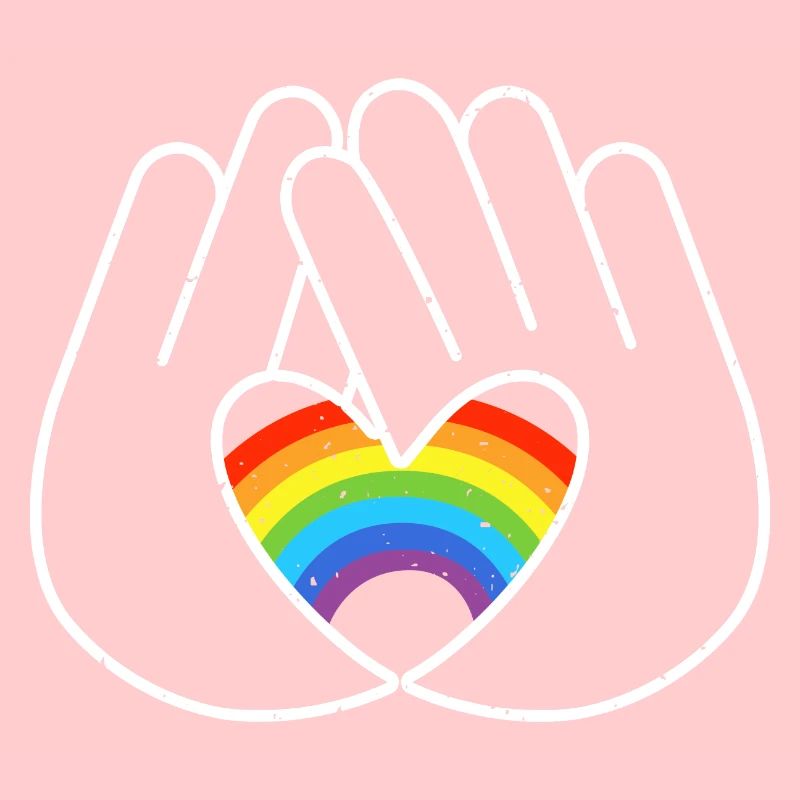 CSD LGBT Hands Shape Rainbow Heart Pride