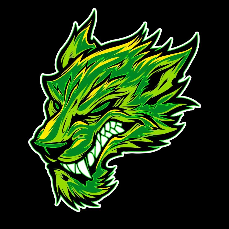 Wolf Head Wolf Head Tattoo Graffiti Green