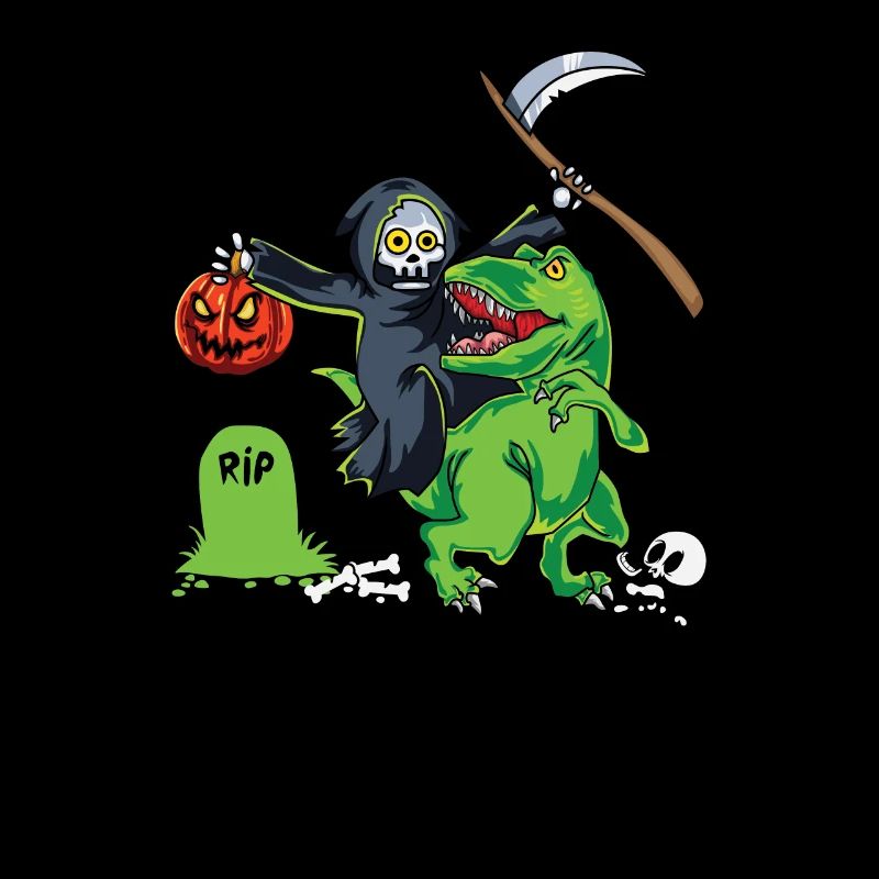 Sensenmann Reitet T Rex Halloween Reaper Geschenk