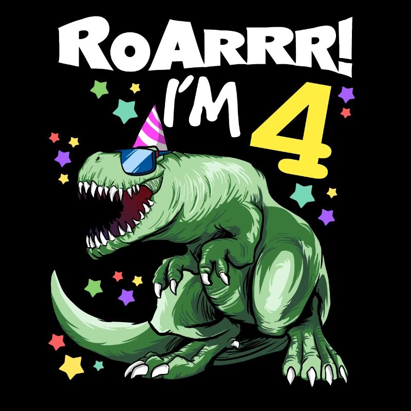 ROAR Ich bin 4 Jahre Alt - T REX Birthday DINO