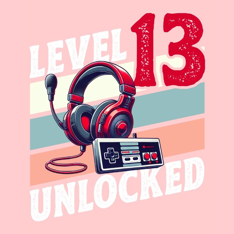 13E ANNIVERSAIRE GARÇON RETRO GAMER NIVEAU DE JEU