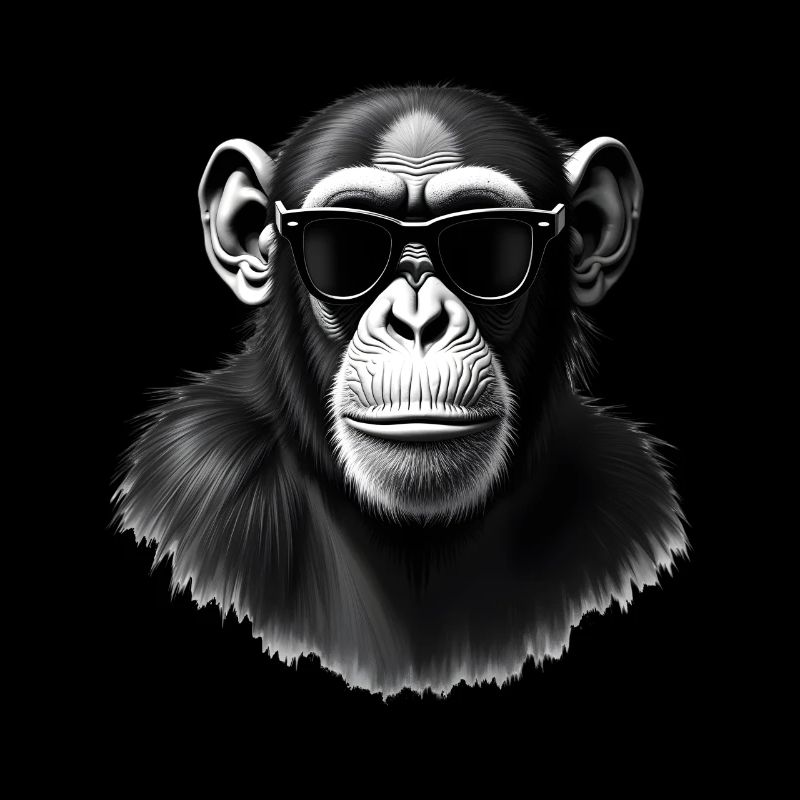Affe mit Sonnenbrille Tier Motiv Kunst Affe