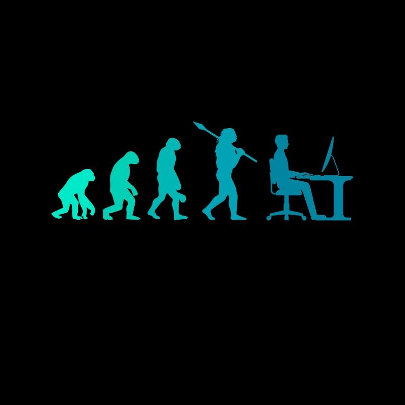 Programmierer Evolution Schreibtisch Büro Geschenk