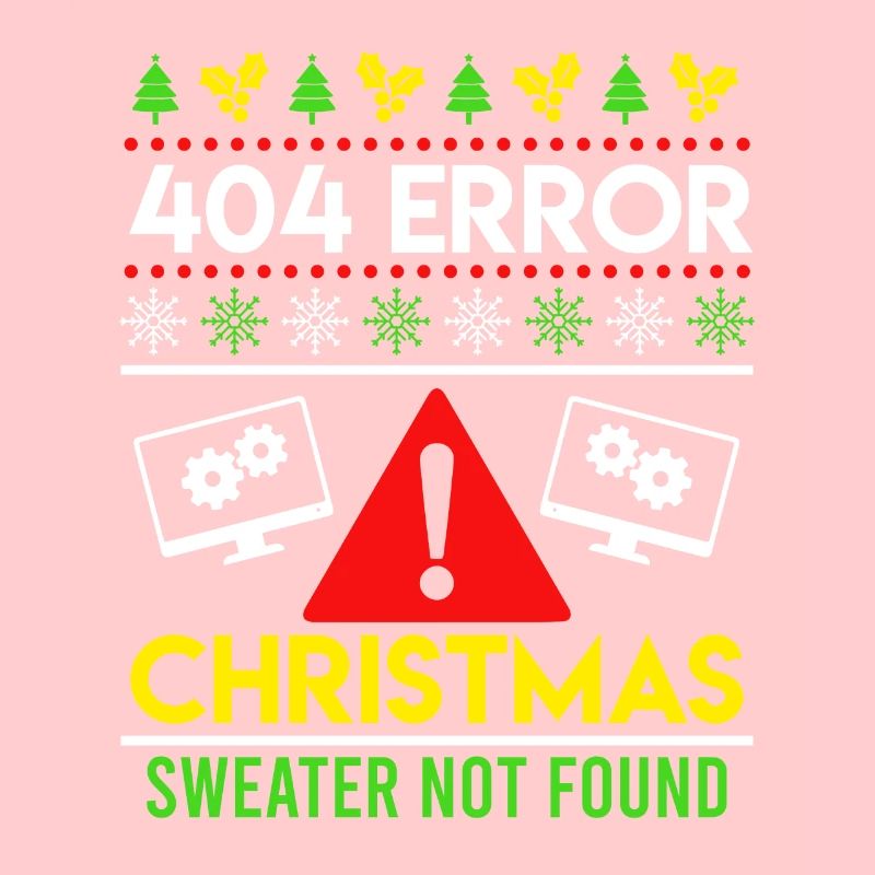 404 Error Ugly Chritsmas Coder Programmer Code