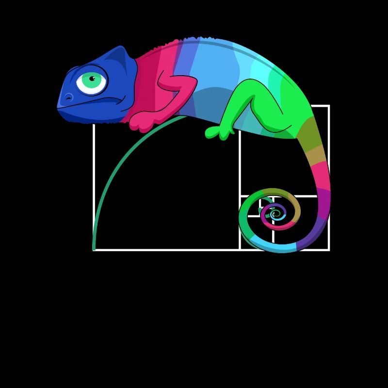 Fibonacci Tag Goldenes Ratio Mathe Chamäleon