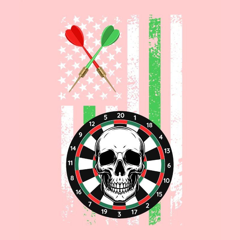 Fléchettes USA Flag avec Bone Face Dart