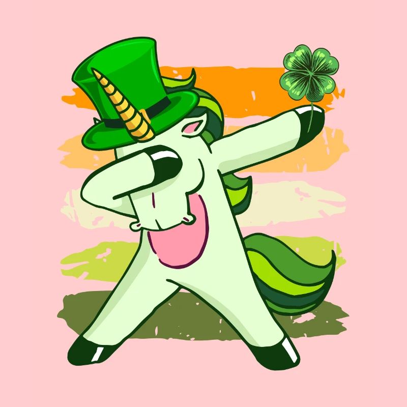Dabbing Einhorn Kleeblatt St. Patrick's Day
