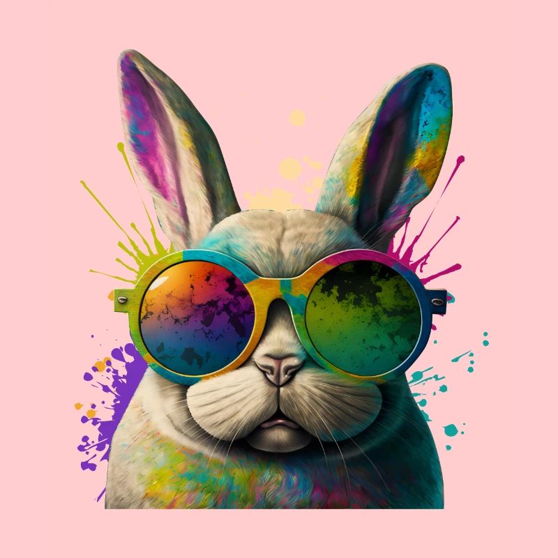 Hasengesicht Cooler Osterhase mit Brille
