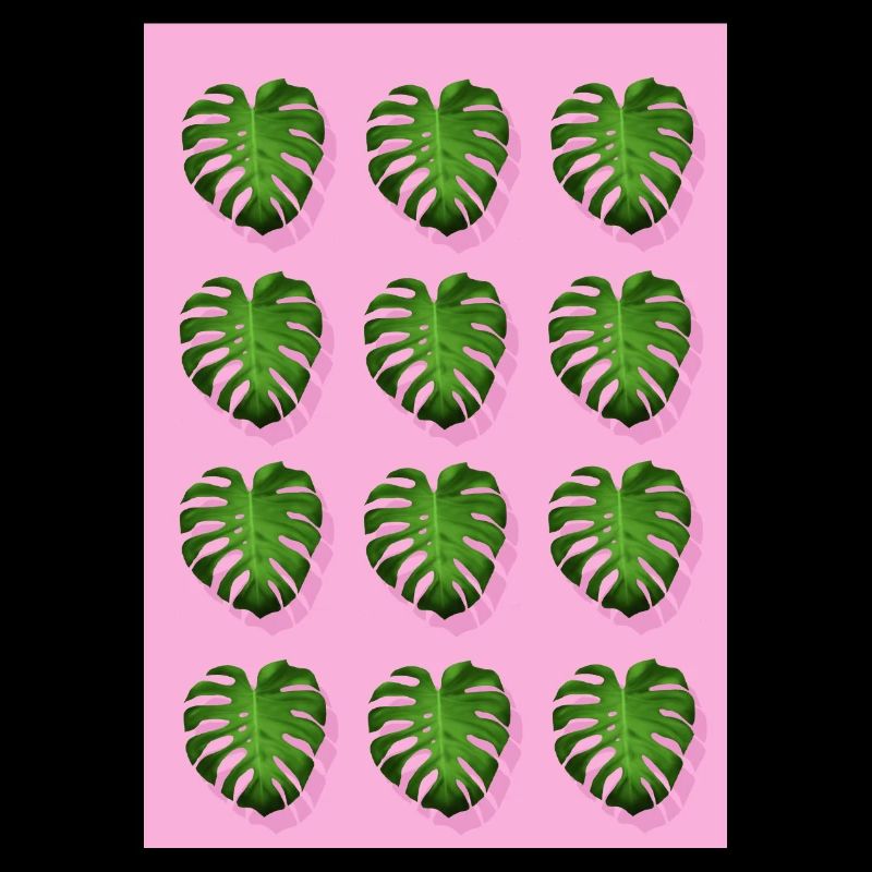 Rosa Monstera Tropisches Blatt