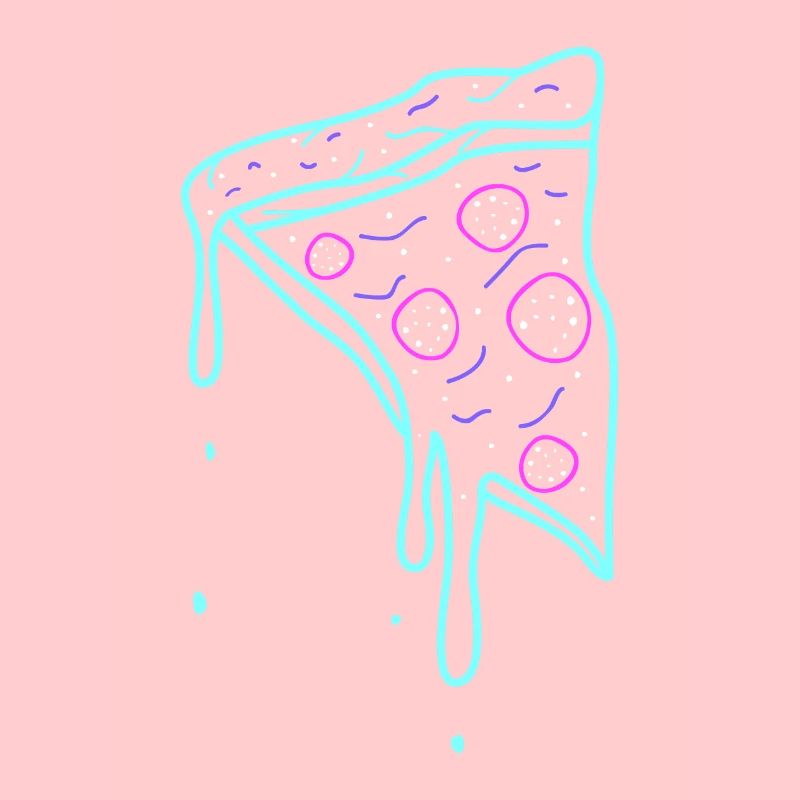 Neon Retro Pizza Time Geschenk